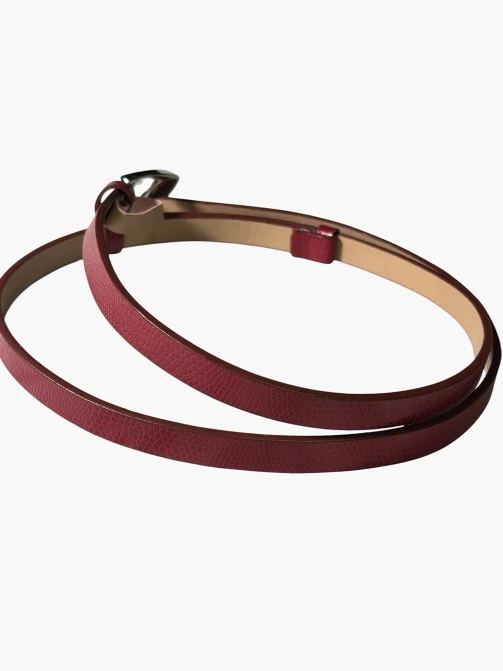 New York & Company Red Snakeskin Adjustable Belt Size S/M